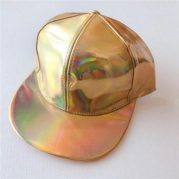 Rainbow PU Leather Adjustable Snapback Hat