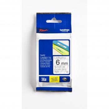 Brother P-touch TZe-111 6 mm, transparent mit schwarzer Schrift