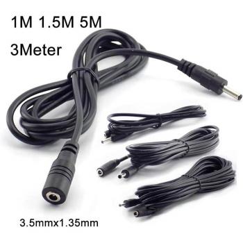 Cable de alimentación CCTV macho y hembra, adaptador de extensión 1,35, 3 y 5M, DC 5-24V