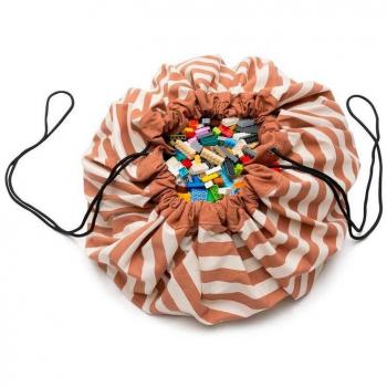 Tapis Play&Go 2 en 1 rayé marron
