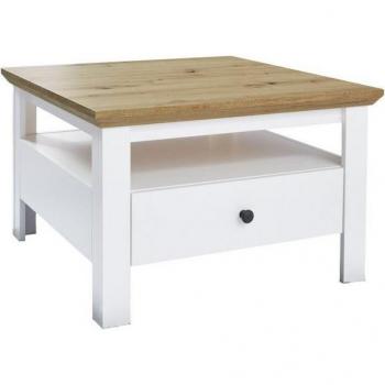 Table Basse Design Imitation Chêne Blanc 1 Compartiment