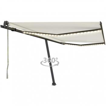 VidaXL Automatische Markise mit LED-Beleuchtung und Windsensor 400x350 cm Cremeweiß