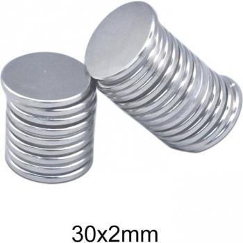 Disque Magnétique 30×2 mm – Pack de 100 pièces