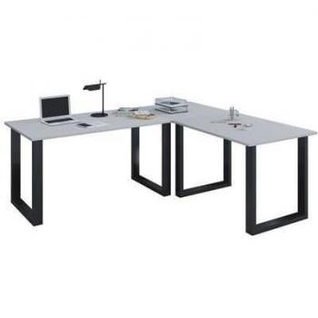 U-frame hoekbureau Lona 190x190x50 cm Grijs