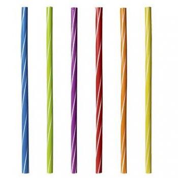 Cocktail‑Strohhalm‑Set: 200 Stück, 7 mm, 15 cm, farbig sortiert (Papstar 86735)