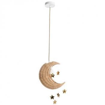 Lampada Boho Luna in Rattan Intrecciato