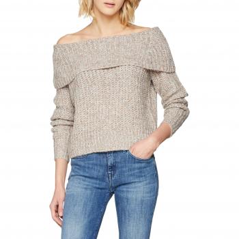 Only Onlnew Fiona L/s Off SH Pullover Knt, suéter de mujer, color marrón