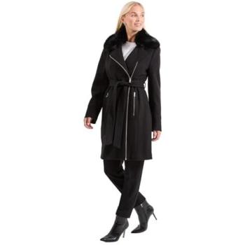 Wallis Principles Fur-Belted Biker Coat – Black, 14 S