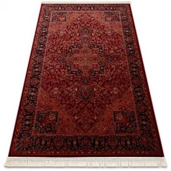 Tappeto Orient Y307 “Eleganza” 150x230 cm in nero, cornice tradizionale con frange stilizzate