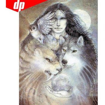 Strass borduurpakket diamant schilderij dieren 20X30