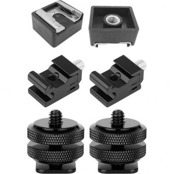 Paquete de 2 Adaptadores de Montura de Zapata a 1/4 Pulgadas con 4 Accesorios