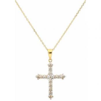 Funkelnde Kreuzkette FIRETTI mit Diamanten