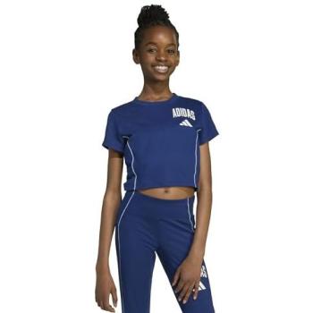 Train Essentials Collegiate Short Sleeve T‑Shirt – Dark Blue/White (Girls 14‑15)