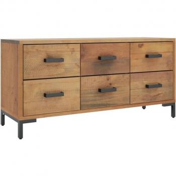 VidaXL Storage Cabinet 110x30x45 cm Black Solid Pinewood