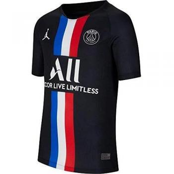 T-Shirt PSG Y NK BRT STAD JSY SS 4R T-Shirt Mixte Enfant, Black/(White) (Full Sponsor), FR (Taille Fabricant : XS)