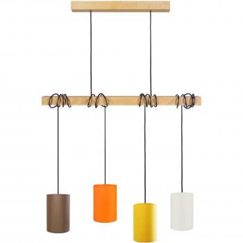 Suspension design HARLEM en tissu naturel noir D 80 cm H 180 cm