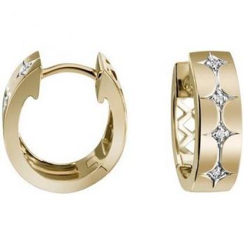 Firetti 375 Gold‑Creolen mit synthetischen Zirkonienschmuck – Geschenkschmuck