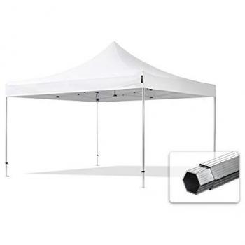 Tente pliante 4x4 m professionnelle en aluminium 40 mm, PVC 850 ignifuge, blanche