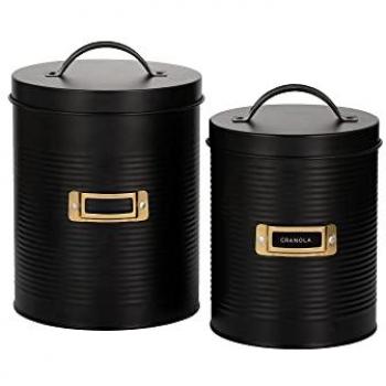 Typhoon Otto Black Set of 2 Storage Canisters