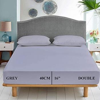Royale Primo Extra Deep 16 Fitted Sheets (DOUBLE, GREY)