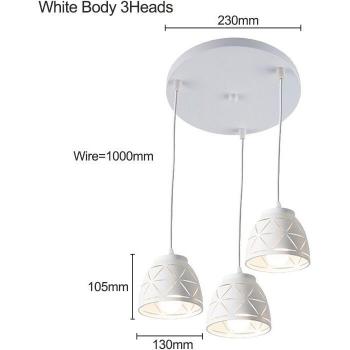 ZMJUJA LED Ceiling Light for Dining Room, Long and Round Design, E27 Base, 3 LED Bulbs