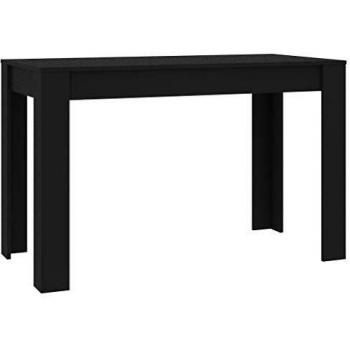 VidaXL Mesa de comedor de madera contrachapada negro 120x60x76 cm