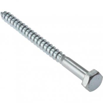 M12 Coach Screw Set – Hex Head, Zinc Plated, 150 mm, 5 Units