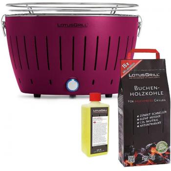 Barbacoa Compacta Morada Lotus: 2.5 kg Carbón + Gel Combustible