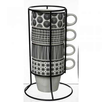 Lot de 4 tasses sur rack