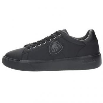 Blauer Men's Black Polyester Sneakers with Contrast Details, Size 7 US