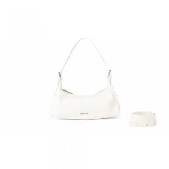 Replay Curved White Shoulder Bag