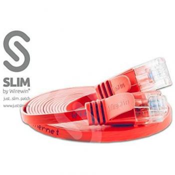 Red U/UTP Slim U6 3 RT Cat 6 – 3 m, Color Rojo, Delgadísimo