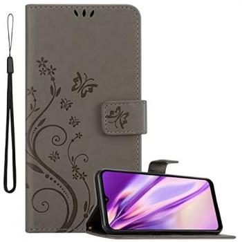 Case Protecteur Gris Floral à Portefeuille