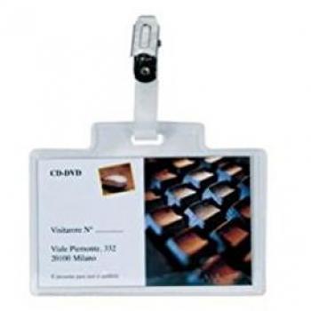 Badge 3M Pass 95 x 60 mm avec clip transparent (pack de 100)