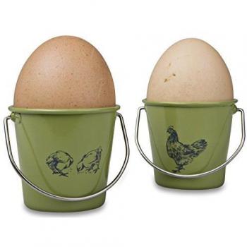 Sage‑Colored Eddingtons Vintage Hen & Rooster Egg Cups (Set of 4)