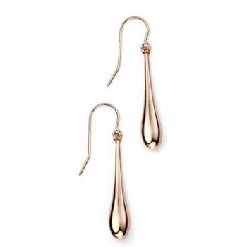 Elements Ladies' Earrings with Long Drop Design in 9ct Rose Gold