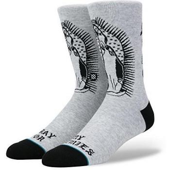 Stance Pray for Enemies Chaussettes Mixte, Gris/Noir, 43-46