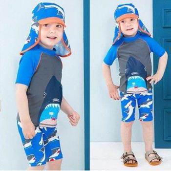 Boys Anti-UV Shark Bathing Suit UPF50+