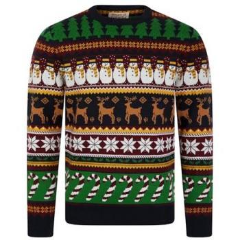 Tokyo Laundry Navy Holiday Jacquard Crew Neck Sweater – Men’s Large