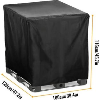 Funda a prueba de polvo para tanque de almacenamiento de agua 800/1000 litros, color negro, 210D