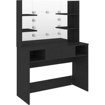 Tocador Estilo Elegante con Luces LED en Color Negro