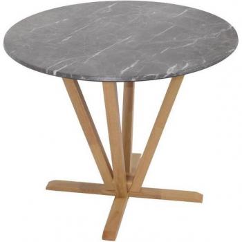 Bistrotisch MCW-M56 „Stein‑Touch“ – Massivholztisch mit HPL-Laminat