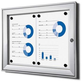 Vitrinebord voor 2x A4 documenten zilver