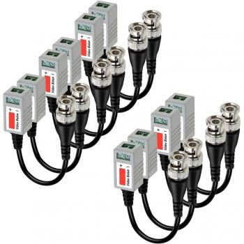 BNC zu CAT5 RJ45 UTP passiver Video-Balun Transceiver für CCTV AHD DVR Sicherheitskamera (5 Paare, 10 Stück)