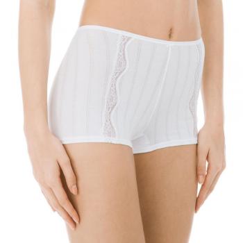 CALIDA Etude Toujours Damenpanty – 44/46, weiße Supima-Baumwolle, Vorderseite mit Dresdner Spitzeneffekt