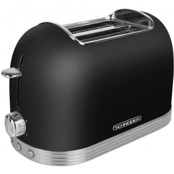 Schneider Retro‑Toaster 2‑Slices – Matt Black Chrom