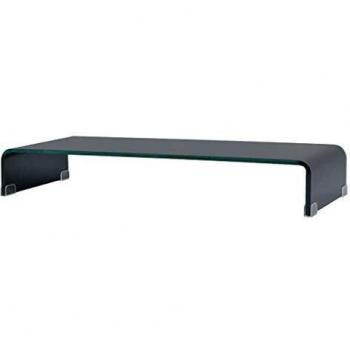 VidaXL Glass TV Stand/Monitor Riser, Black, 90x3