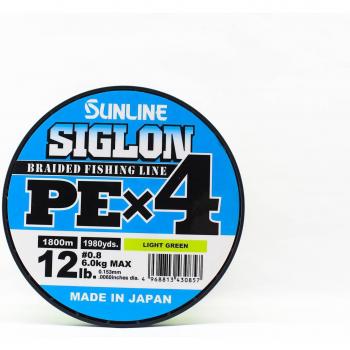 Sunline Siglon P.E Line 1800M X4 0.8 12LB Lime Green