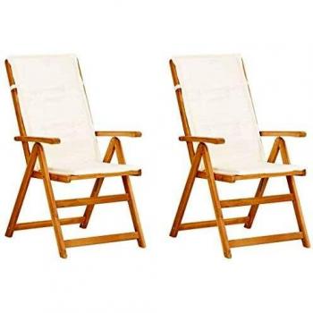 VidaXL Set di Sedie Reclinabili da Giardino 2 pz in Acacia
