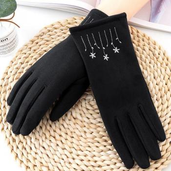Gants de danse en daim pour femmes, protection contre le froid, automne-hiver